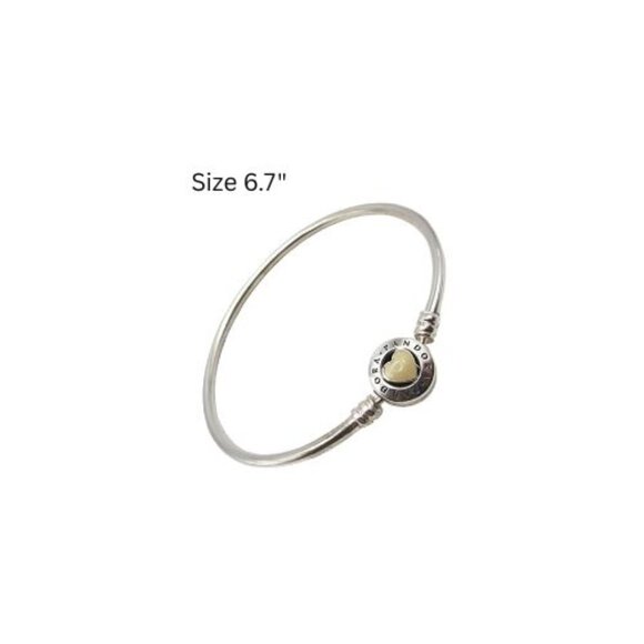 Pandora Bangle Charm Bracelet You Are So Loved Loving Heart 6.7" 590746EN23 - Picture 1 of 7